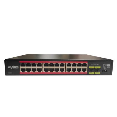 Uranium POE-2420-300W 24 Port 10/100 2x Gigabit Rj45 Uplink 300w Poe Switch