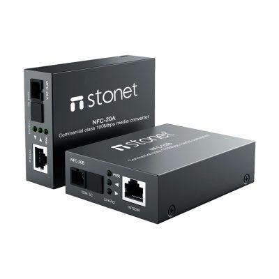 STONET NFC20A/NFC20B F/O CONVERTER 10/100 MBPS SC SM TEK CORE 20KM