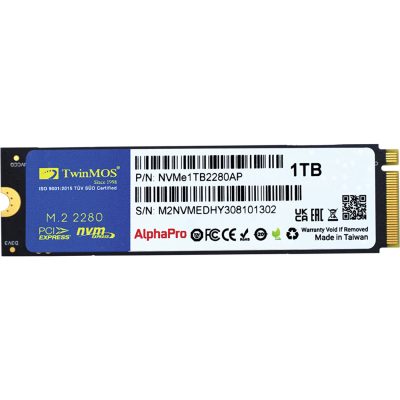 TwinMOS 1TB AlphaPro NVMe M.2 PCle Gen3 3600-3250MB/s